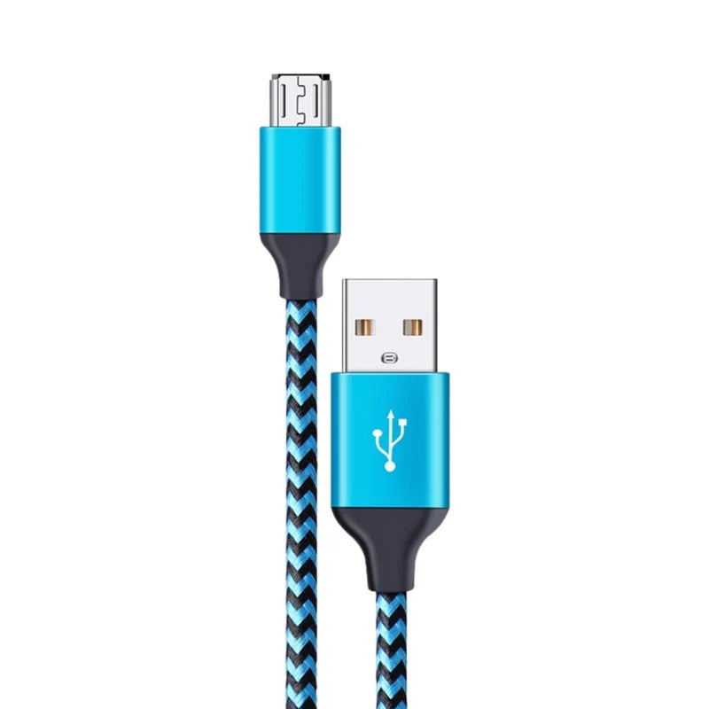Cable USB Micro [Largo 6'] [Negro/Celeste]