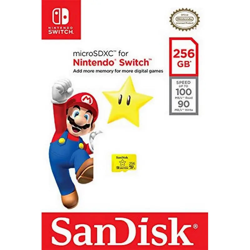 Tarjeta de Almacenaje microSDXC de 256GB (Super Mario/Star) [Nintendo Switch]