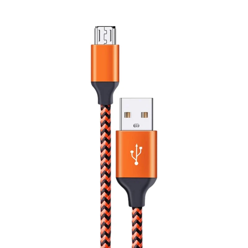 Cable USB Micro [Largo 6'] [Negro/Naranja]