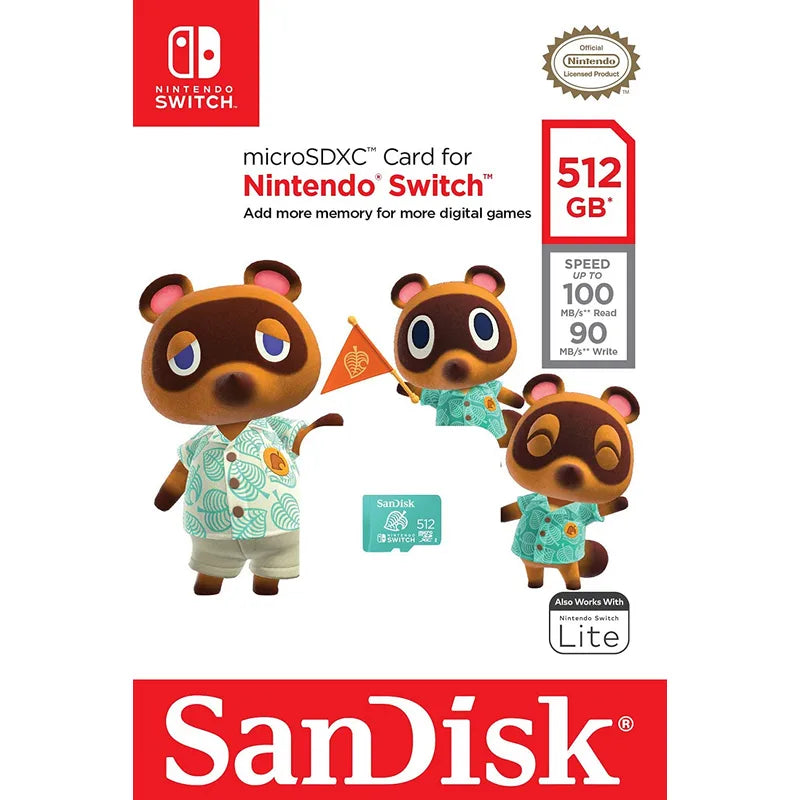 Tarjeta de Almacenaje microSDXC de 512GB (Animal Crossing/Leaf) [Nintendo Switch]