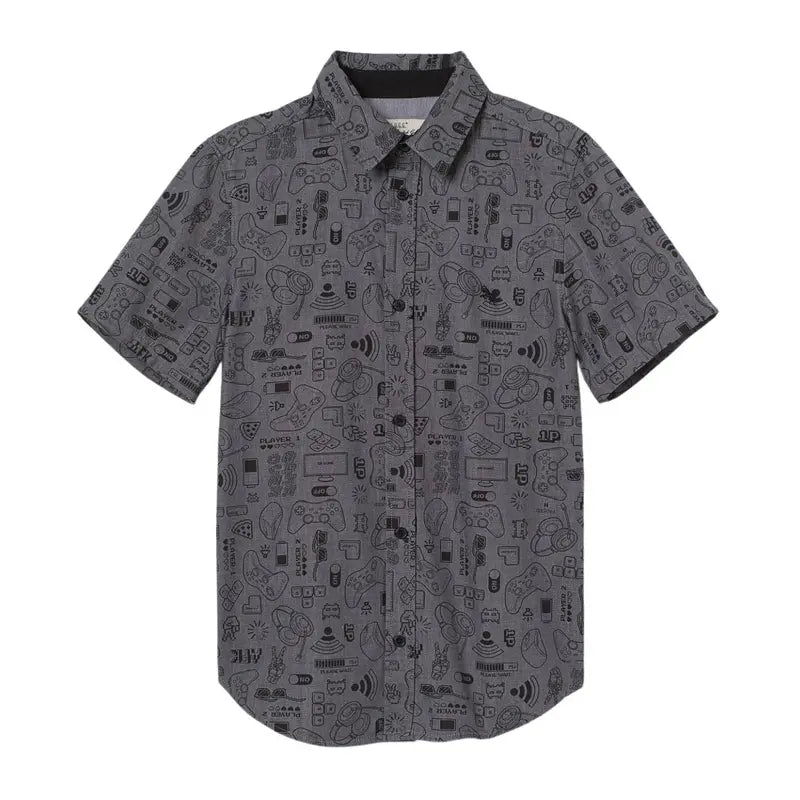 Camisa Video Games: Estampado de videojuegos [Talla 11-12] [Gris]